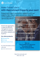 Make SolveCube’s 2000+ Recruitment Experts your own!